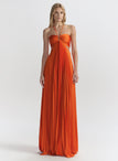 Moira Satin Pleated Maxi Dress