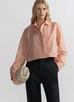 Maude Cropped Cotton Stripe Shirt
