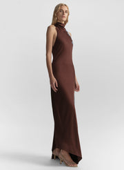 Josephine Satin and Lace Maxi Dress