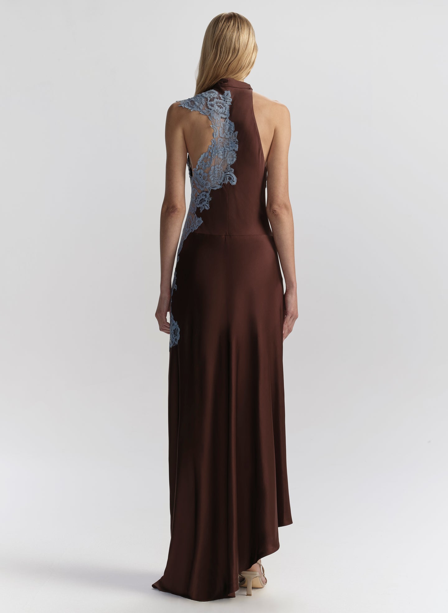 Josephine Satin and Lace Maxi Dress