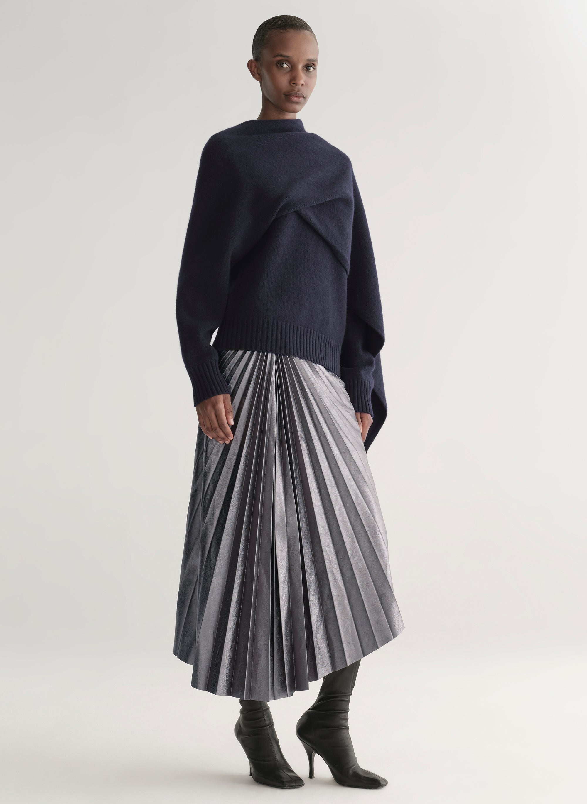 Tracy Metallic Vegan Leather Skirt | ALC LTD