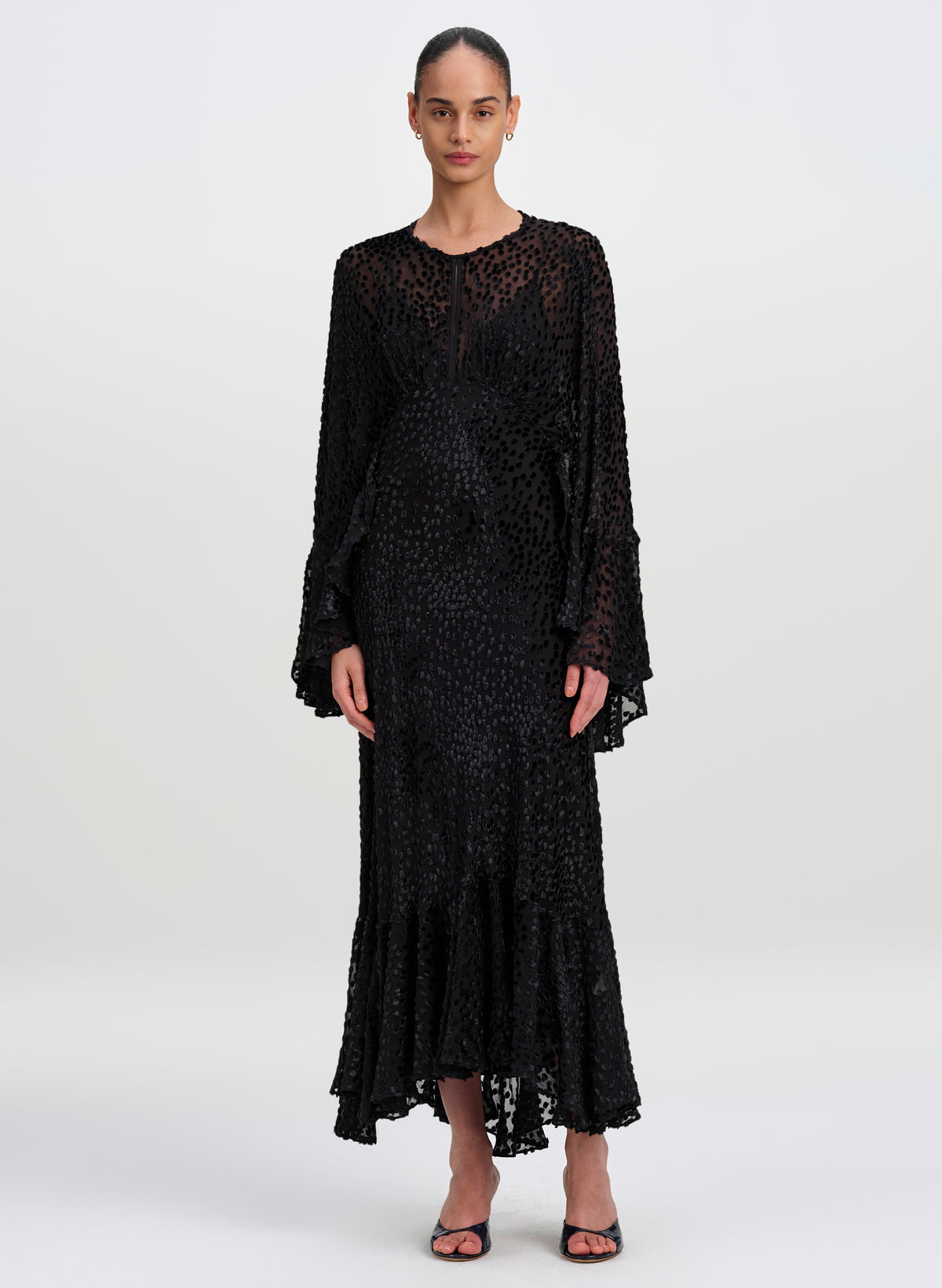 Uma Silk Devoré Midi Dress