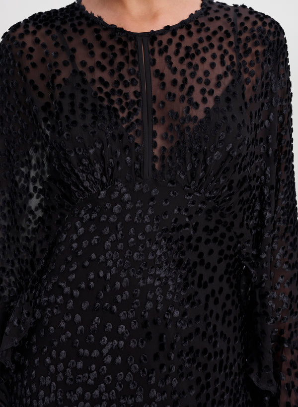 Uma Silk Devoré Midi Dress