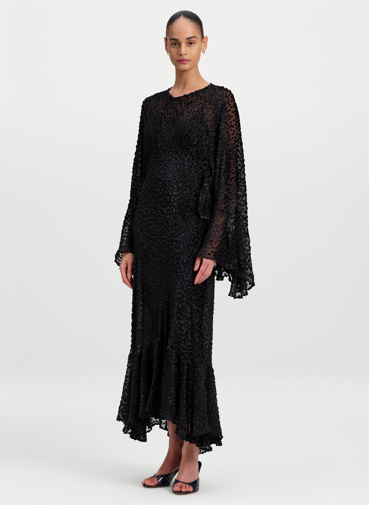 Uma Silk Devoré Midi Dress