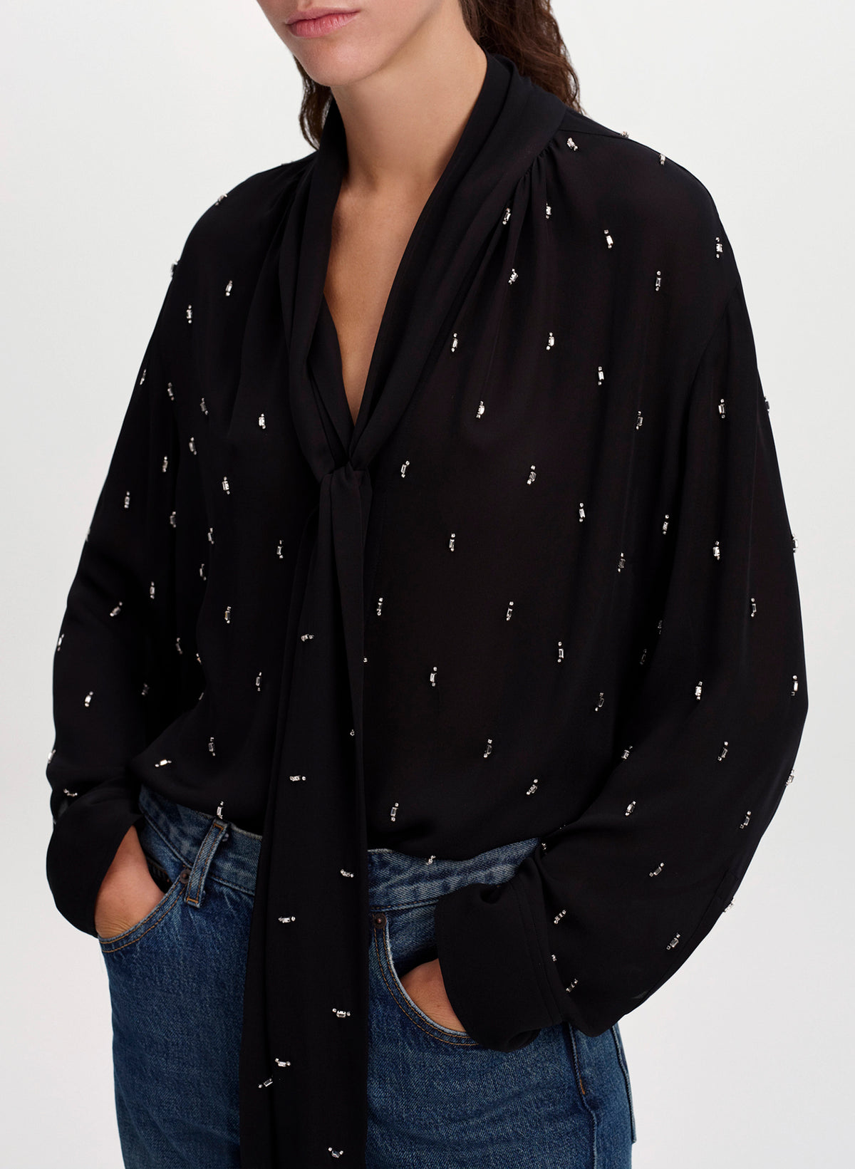 Vivi Embellished Silk Top
