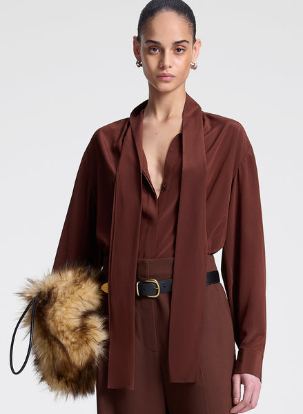 【なち】maisoncelon velour tie blouse velour back open tie blouse – célon