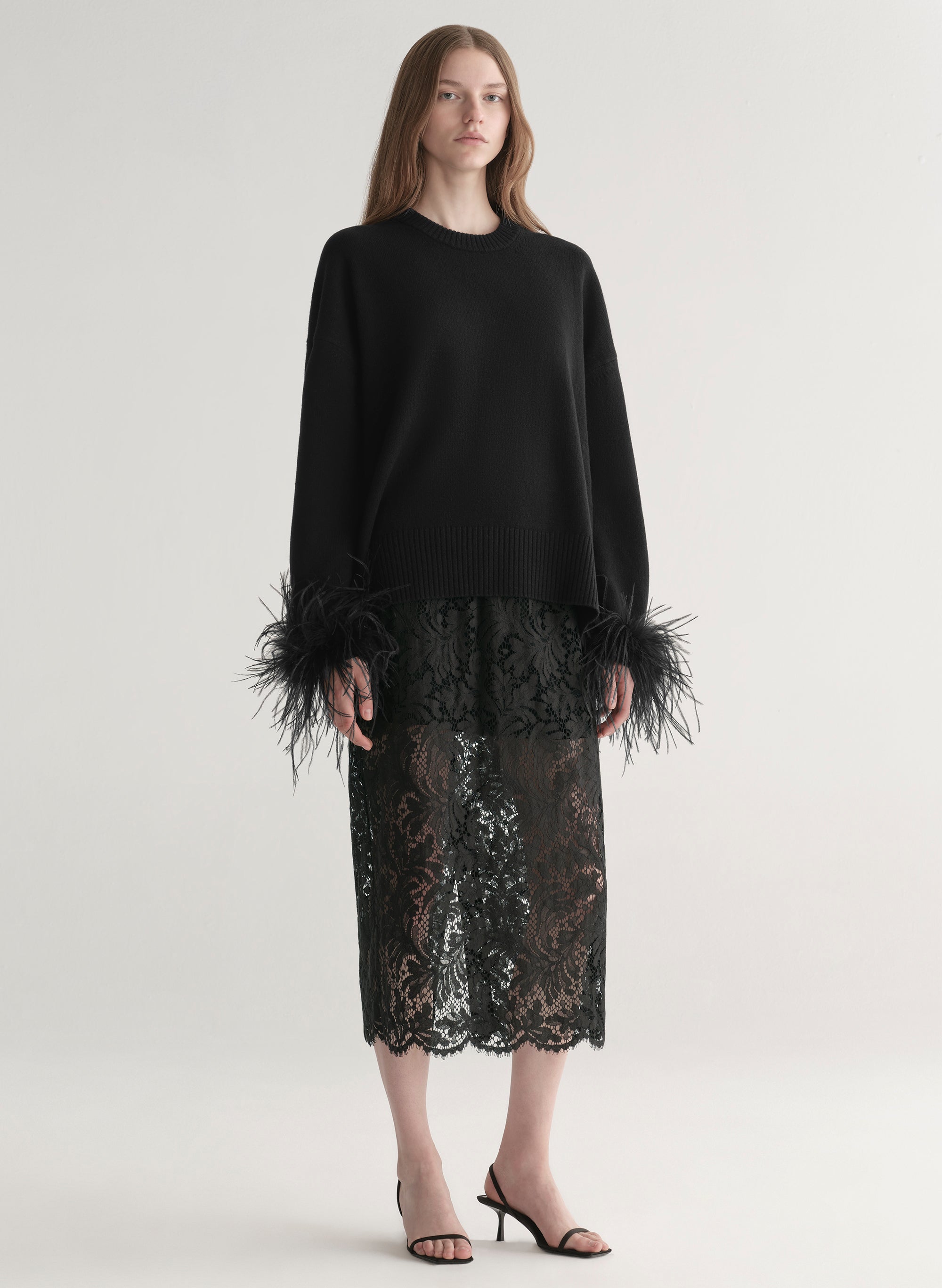Wilda Feather Trimmed Sweater | ALC LTD