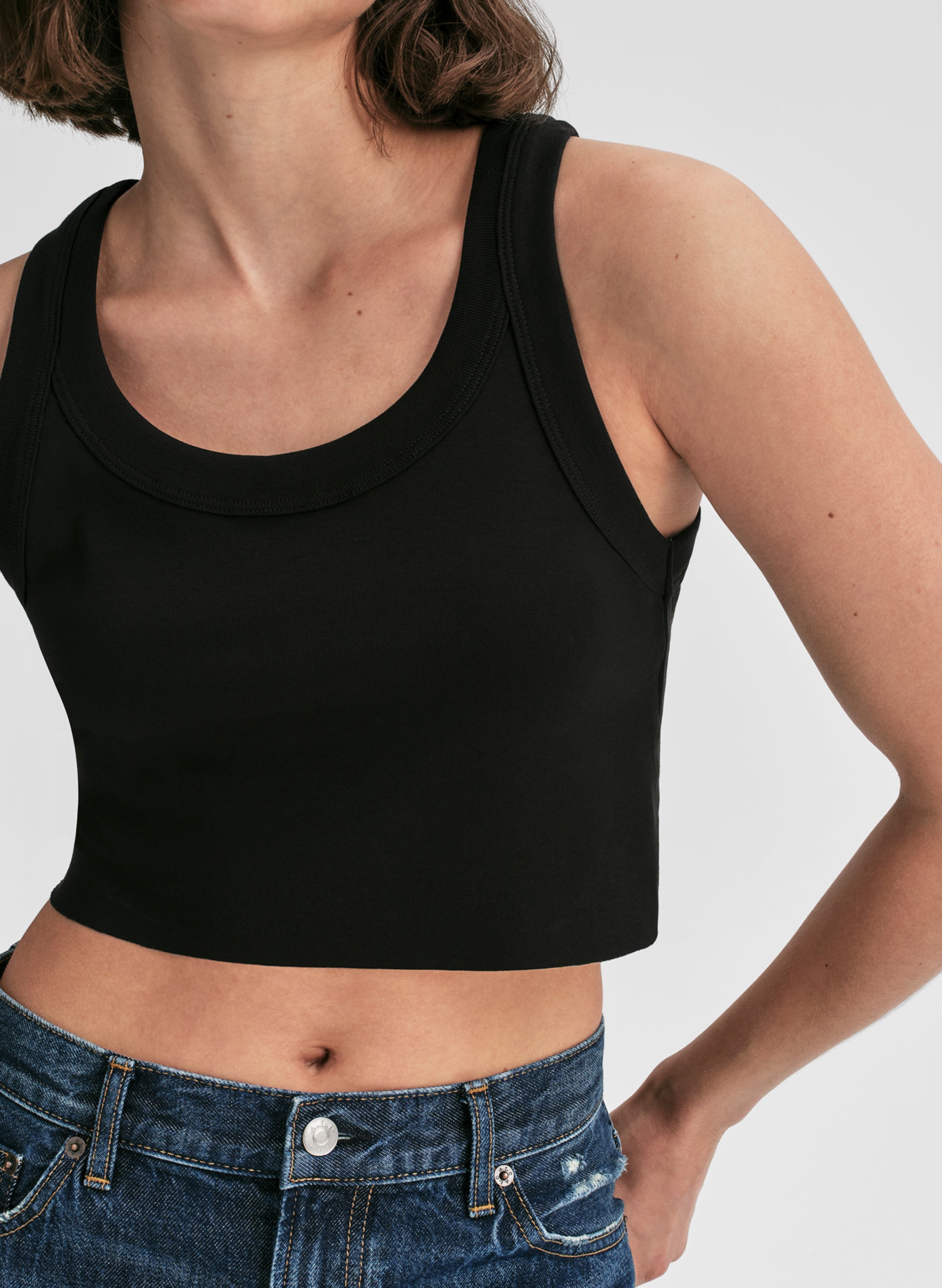 A.L.C. Halsey Cropped Cotton Rib Tank | ALCltd.com