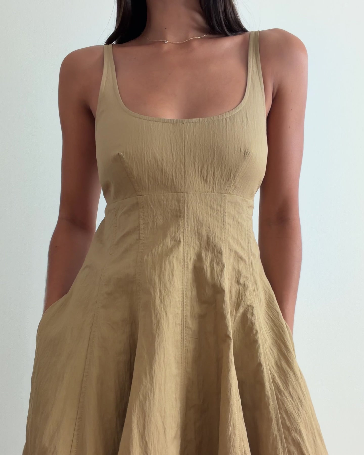 Nina Cotton Nylon Midi Dress
