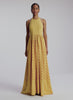 video view of woman wearing yellow maxi dress