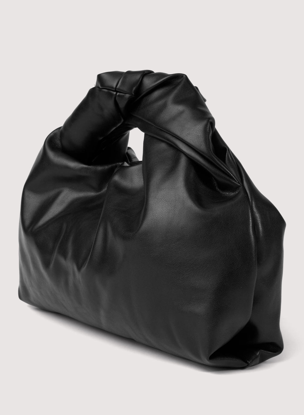 Mini Tote bag in Black Vegan leather, Vegan tote bag